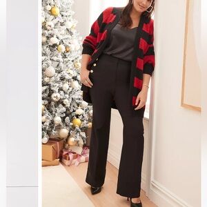 Lane Bryant Stripe Red and Black Cardigan Size 14/16 NWT